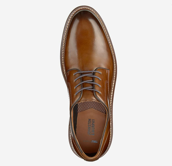 Johnston & Murphy Upton Dress Plain Toe Tan Full Grain