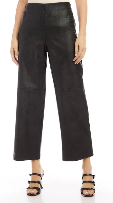 Karen Kane Cropped Vegan Leather Pants Black