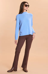 Tyler Boe Button Back Cashmere Sweater Wedgewood