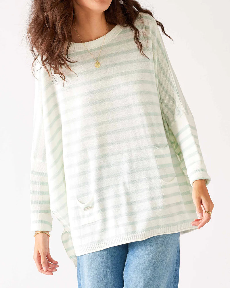 Mersea The Catalina Travel Sweater Mint Stripe