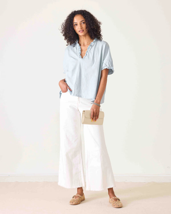 Mersea Amelia Ruffle Tee Crystal Blue