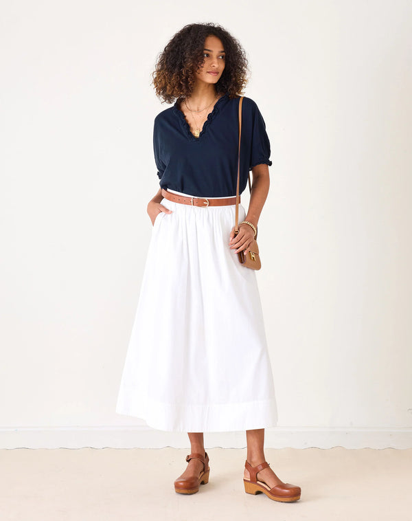 Mersea Amelia Ruffle Tee Navy