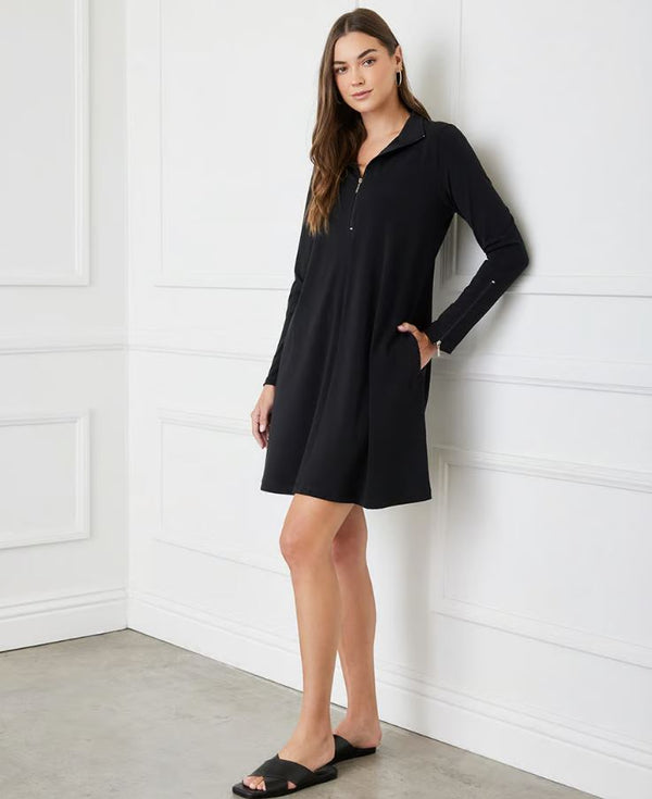 Karen Kane Zip Up Travel Dress Black