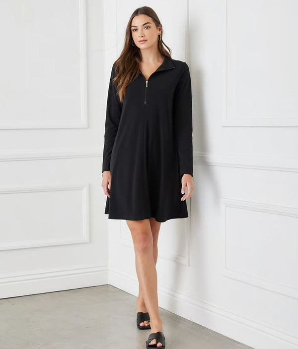 Karen Kane Zip Up Travel Dress Black