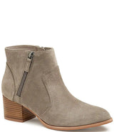 Johnston & Murphy Trista Double-Zip Bootie Taupe Suede