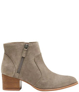 Johnston & Murphy Trista Double-Zip Bootie Taupe Suede