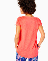 Lilly Pulitzer Etta V-Neck Top Spicy Coral  *