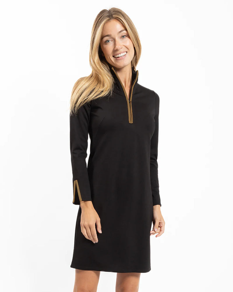 long sleeve ponte knit dress Black Ponte Knit A-Line Dress