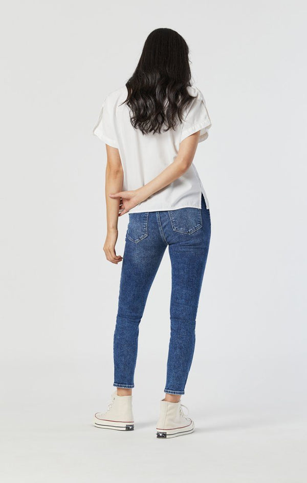 Mavi Tess Mid Destroyed Hem Jeans Organic Blue