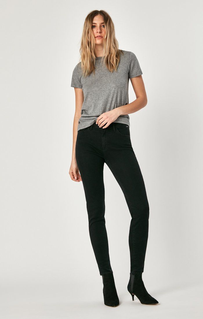 Mavi Alissa Super Soft Black Brushed Jean 28" Length