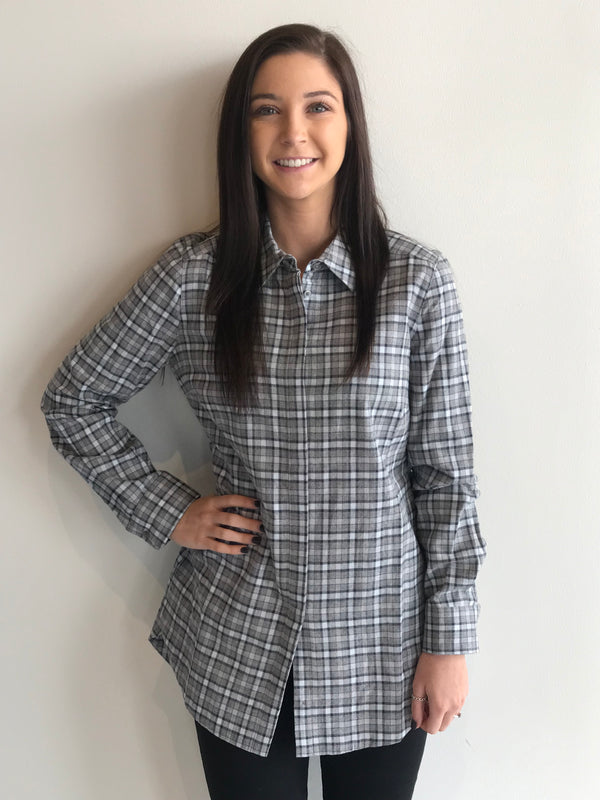 Tyler Boe Paddington Plaid Gray Dress Blue