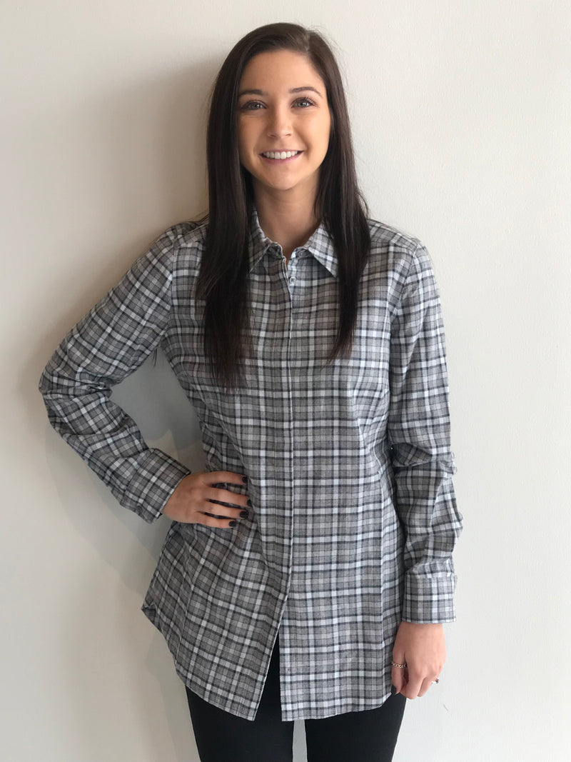 Tyler Boe Paddington Plaid Gray Dress Blue