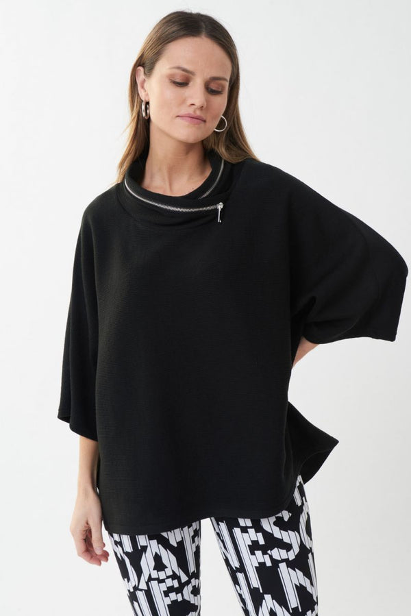 Joseph Ribkoff Black Hooded Top Style #213621