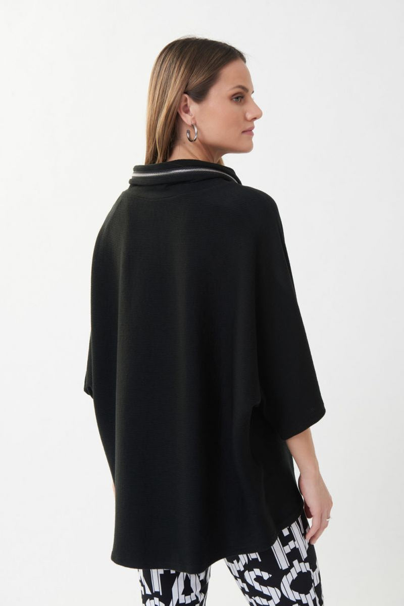 Joseph Ribkoff Black Hooded Top Style #213621
