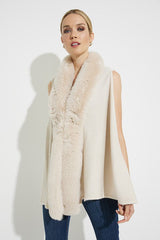 Joseph Ribkoff Faux Fur Vest Style 224957 Oatmeal