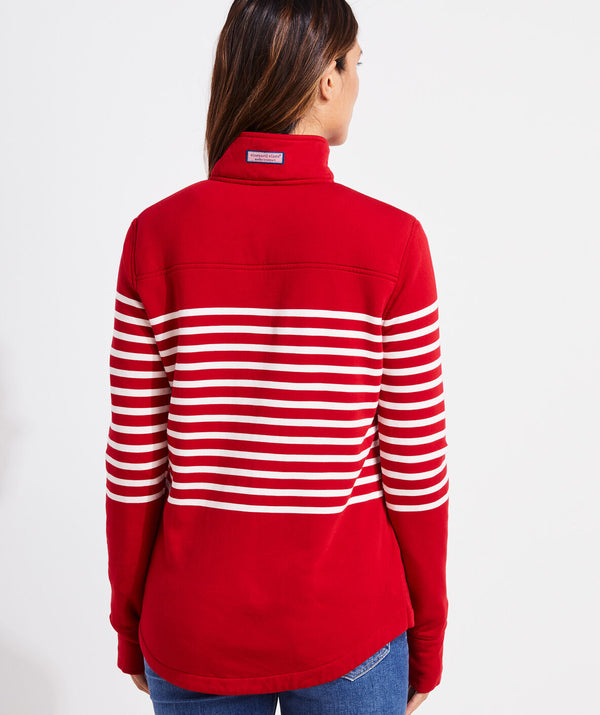 Vineyard Vines Dreamcloth Placed Striped Relaxed Shep Shirt Red Velvet