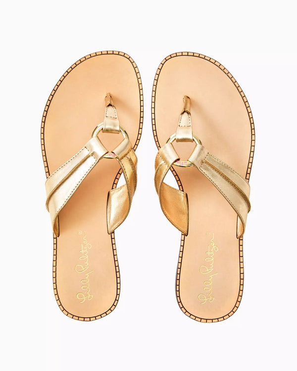 Lilly Pulitzer McKim Sandal Gold Metal