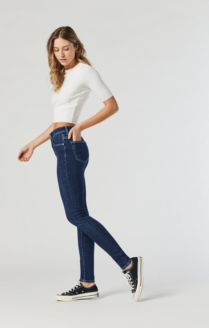 Alissa Mavi High Waisted Jeans Mavi Alissa Dark Brushed Feather