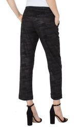 Liverpool Pull On Ankle Trouser With Pin Tucks Black Camo