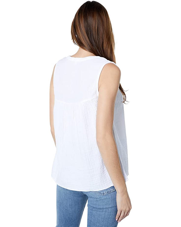 Dylan Gauze Stella Sleeveless Blouse White