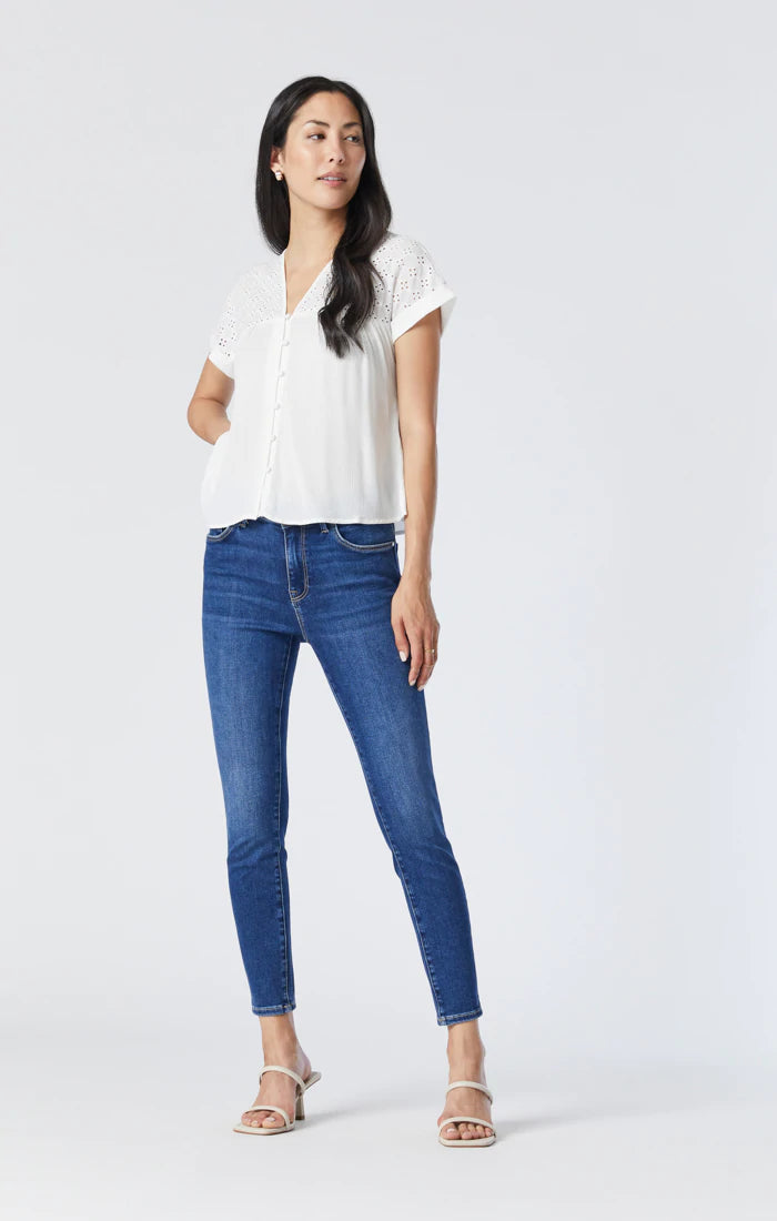 Mavi Tess High Rise Jeans Dark Brushed Indigo Shape