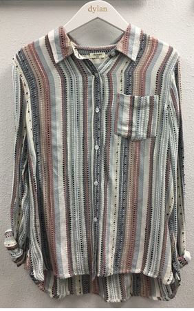 Dylan Lux Slub Stripe Shirt Multi