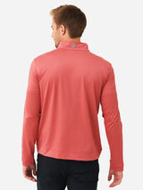 Southern Tide Men's Backbarrier Heather Performance Quarter-Zip in Heather Mineral Red
