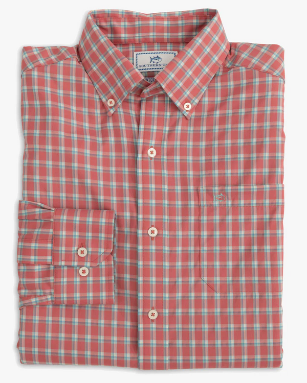 Southern Tide Austin Plaid Sportshirt - Mineral Red