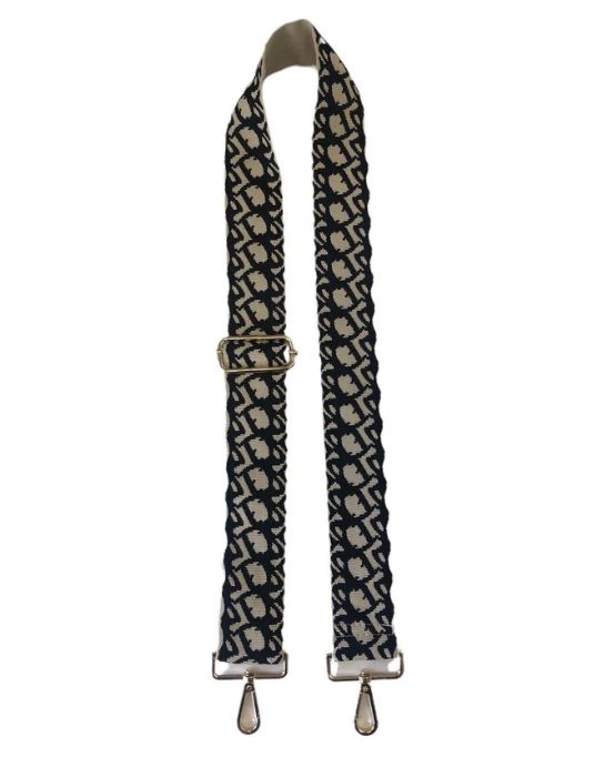 Ahdorned Abstract Strap - Cream/Black with Gold Hardware