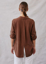 Bella Dahl Split Back Button Down- Golden Topaz
