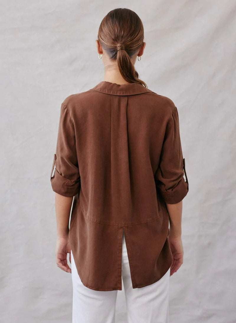 Bella Dahl Split Back Button Down- Golden Topaz