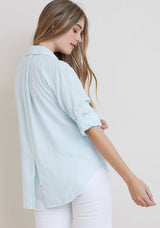 Bella Dahl Split Back Button Down - Sea Foam