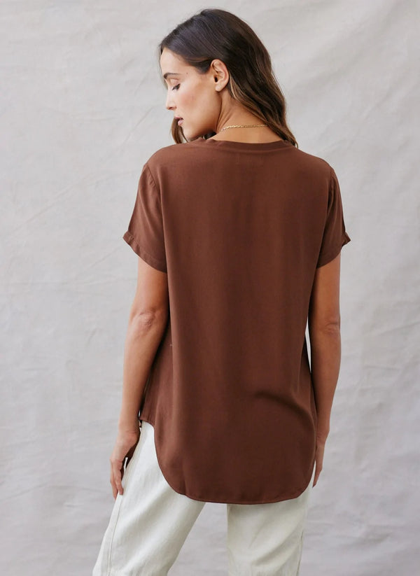 Bella Dahl V-Neck Short Sleeve Tee Golden Topaz