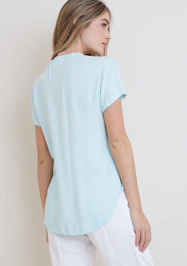 Bella Dahl V-Neck Short Sleeve Tee Sea Foam