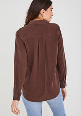 Bella Dahl Two Pocket Classic Button Down Coffee Bean