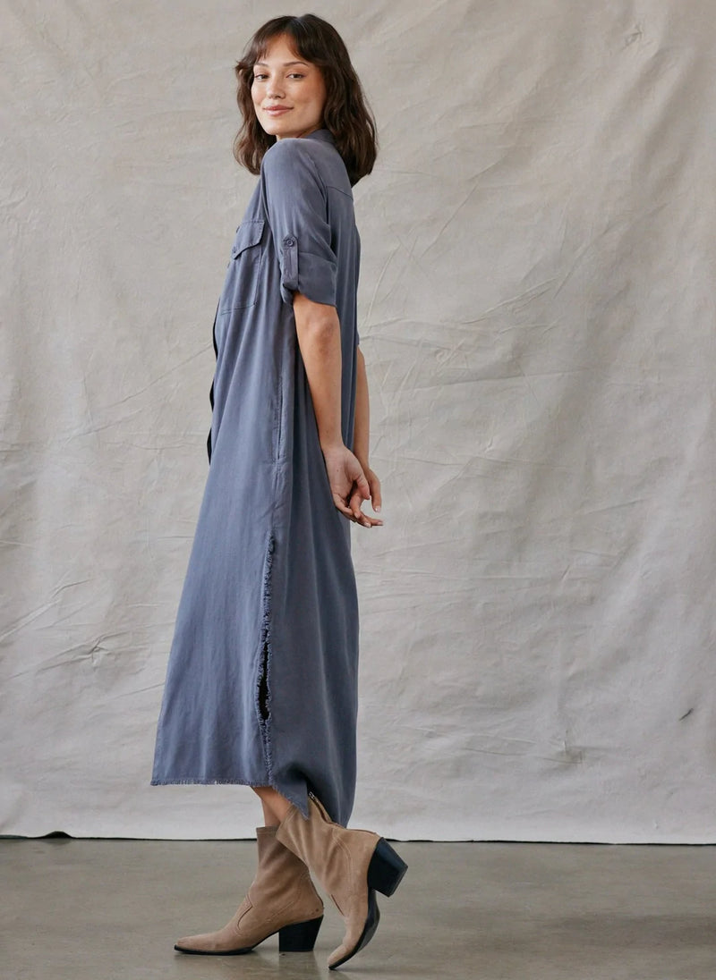 Bella Dahl Maxi Shirt Dress Silver Storm Dan's Southern Prep Bella Dahl Maxi Shirt Dress Silver Storm Dan's Southern Prep