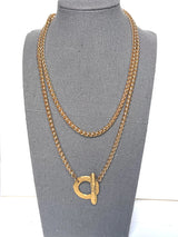 LJ Sonder Carmen Wrap Necklace/Bracelet with Hammered Toggle Gold