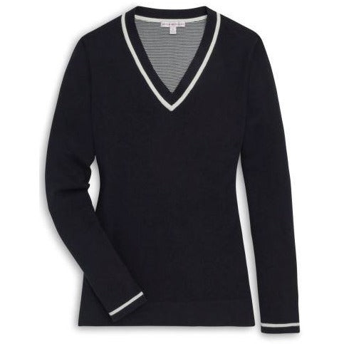 Peter Millar Tipped V-Neck Sweater Black