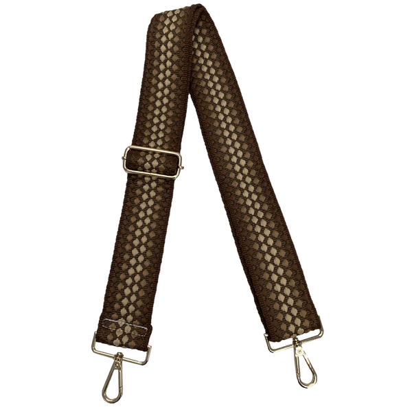 Ahdorned Bubble Adjustable Strap - Dark Brown with Gold Hardware
