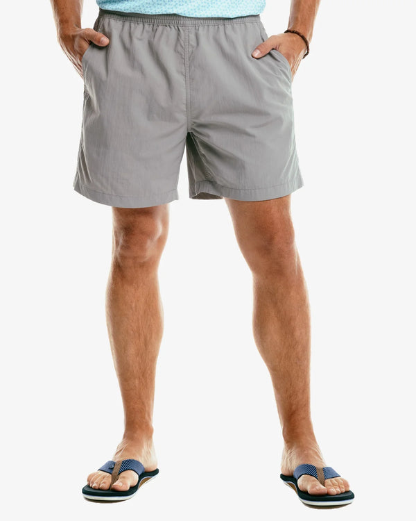 Southern Tide Shoreline 6 Inch Nylon Short Frost Grey