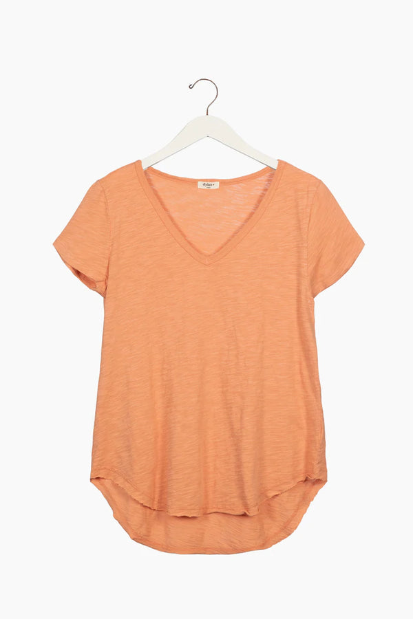 Dylan Slub Cotton Shirt Tail V-Neck Tee Festival