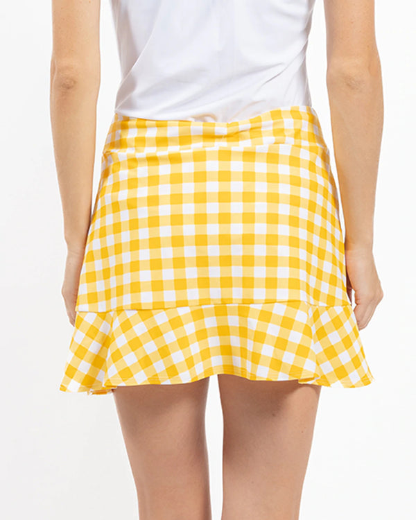 Jude Connally Courtney Skort Medium Gingham Marigold