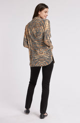 Tyler Boe Charlie Silk Leopard & Tiger Blouse