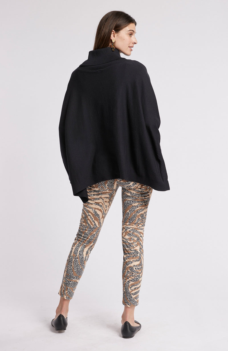 Tyler Boe Cotton Cashmere Turtleneck Capelet Black