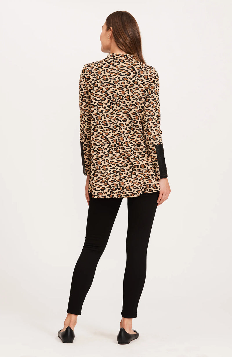 Tyler Boe Crissy Jacquard Tunic Brushed Leopard