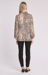 Tyler Boe Halprin Faux Suede Leopard & Tiger Top