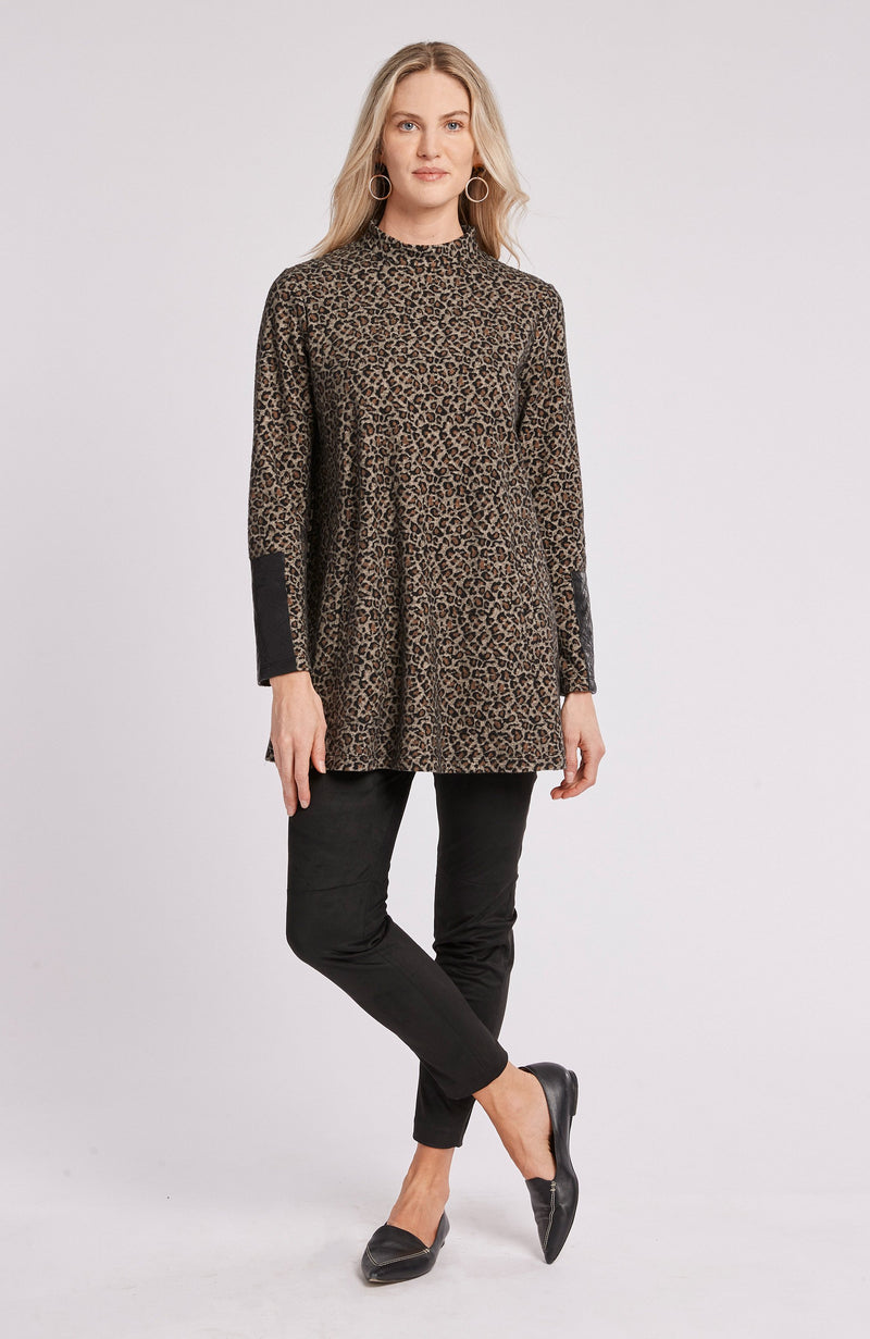 Tyler Boe Crissy Jacquard Tunic Modern Cheetah