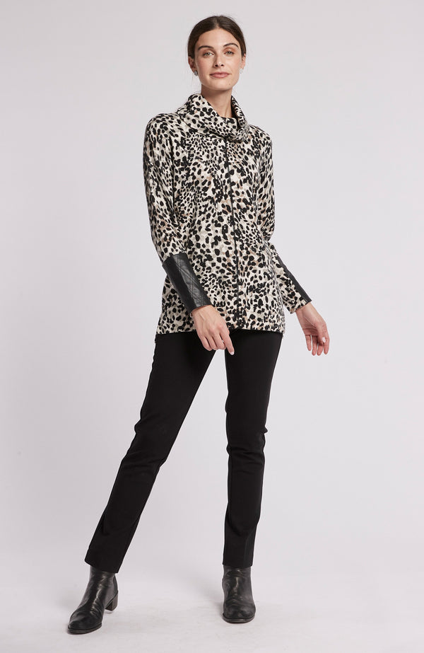 Tyler Boe Cotton Cashmere Cowl Neck Tunic Multi