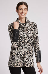 Tyler Boe Cotton Cashmere Cowl Neck Tunic Multi