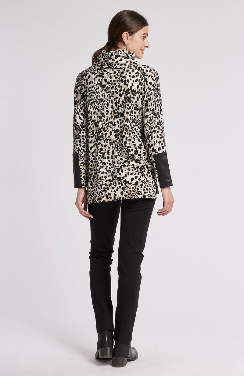 Tyler Boe Cotton Cashmere Cowl Neck Tunic Multi